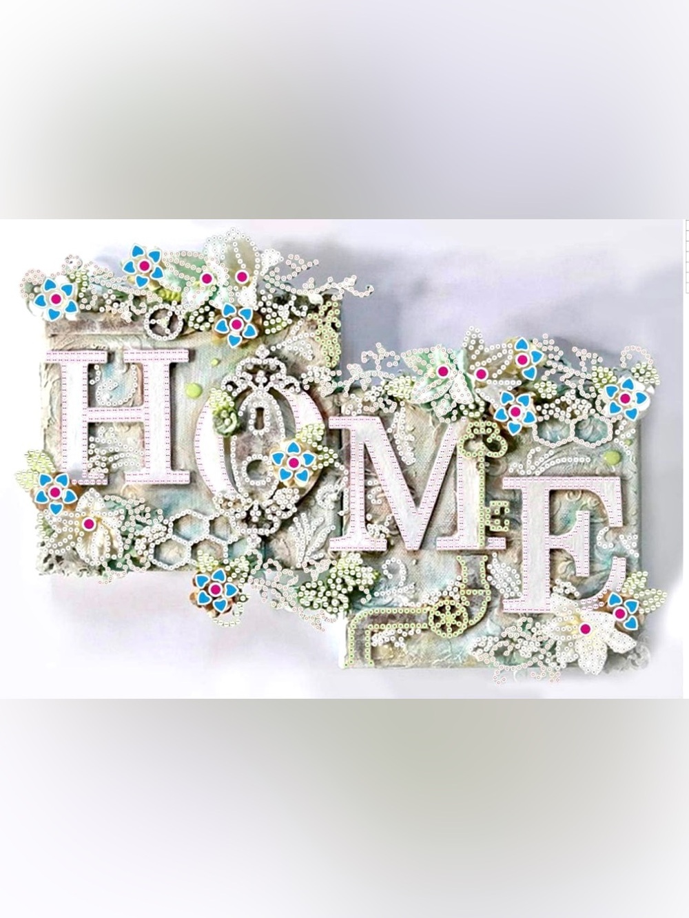 New “HOME” Floral Rhinestone 5D DIY Diamond Painting Kit, 16x12"